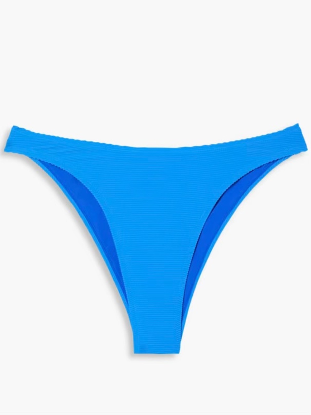 NWT FISCH ‘Flamands’ Mid-Rise Bikini Briefs in “Caribbean Blue Rib” Size XS